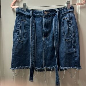 pacsun denim tie skirt